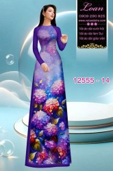 Vải áo dài hoa cẩm tú cầu
