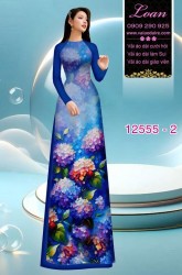Vải áo dài hoa cẩm tú cầu