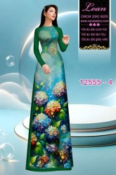 Vải áo dài hoa cẩm tú cầu