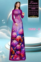 Vải áo dài hoa cẩm tú cầu