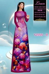 Vải áo dài hoa cẩm tú cầu