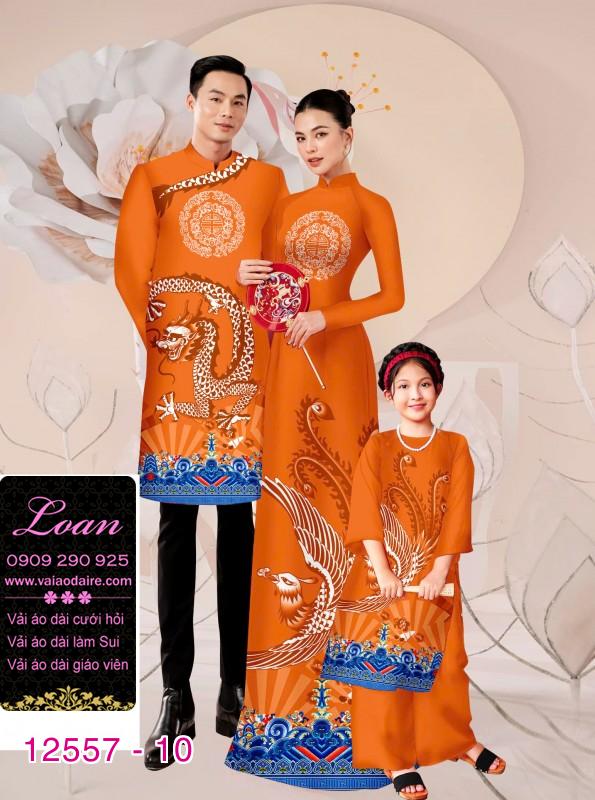 Vải áo dài gia đình  – Họa Tiết Rồng Phượng