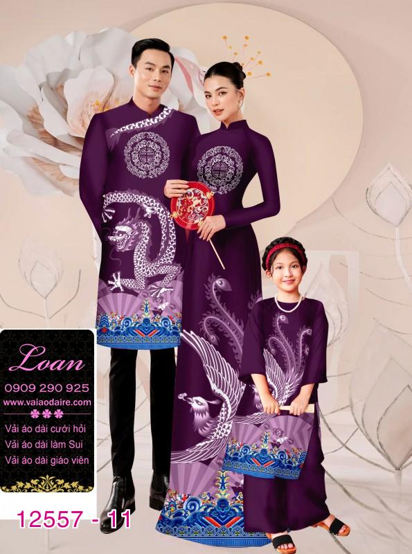 Vải áo dài gia đình  – Họa Tiết Rồng Phượng