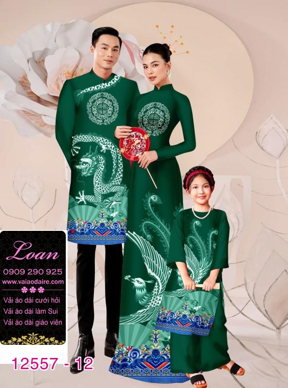 Vải áo dài gia đình  – Họa Tiết Rồng Phượng