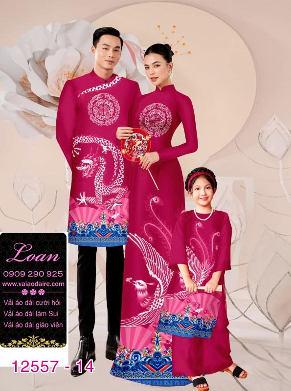 Vải áo dài gia đình  – Họa Tiết Rồng Phượng