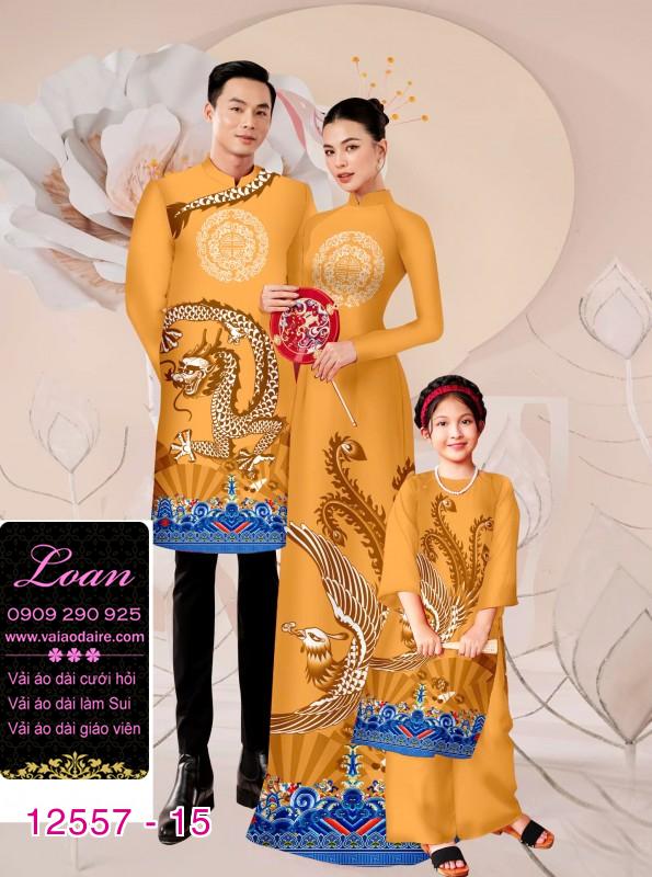 Vải áo dài gia đình  – Họa Tiết Rồng Phượng