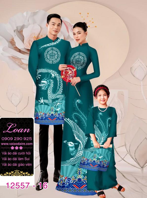 Vải áo dài gia đình  – Họa Tiết Rồng Phượng