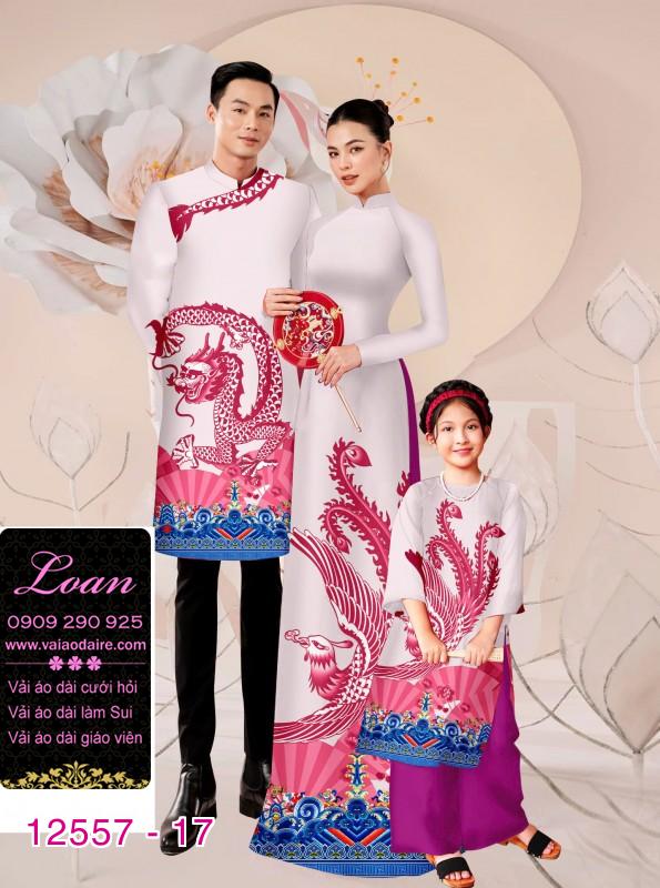 Vải áo dài gia đình  – Họa Tiết Rồng Phượng