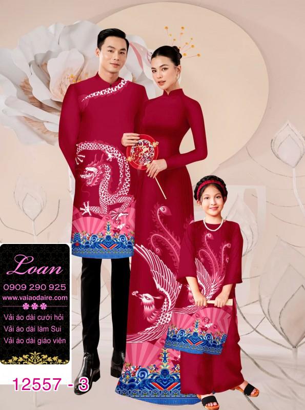 Vải áo dài gia đình  – Họa Tiết Rồng Phượng