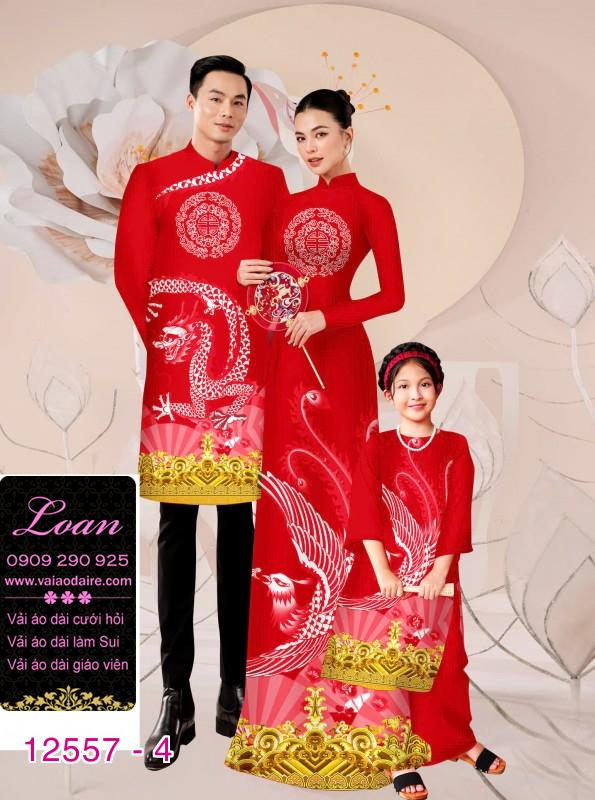 Vải áo dài gia đình  – Họa Tiết Rồng Phượng