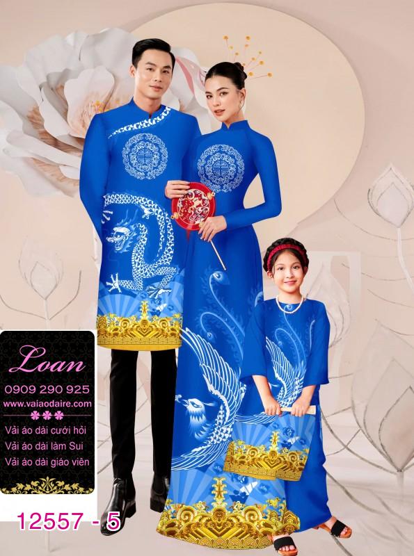 Vải áo dài gia đình  – Họa Tiết Rồng Phượng