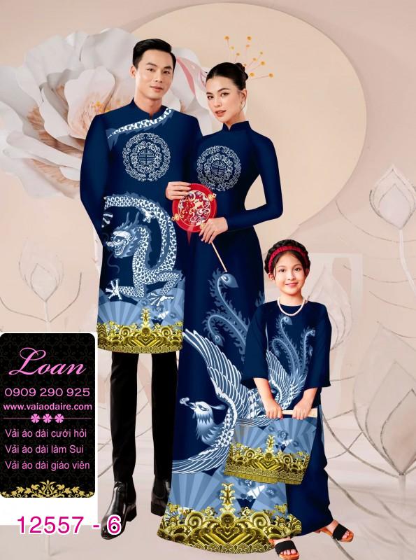 Vải áo dài gia đình  – Họa Tiết Rồng Phượng