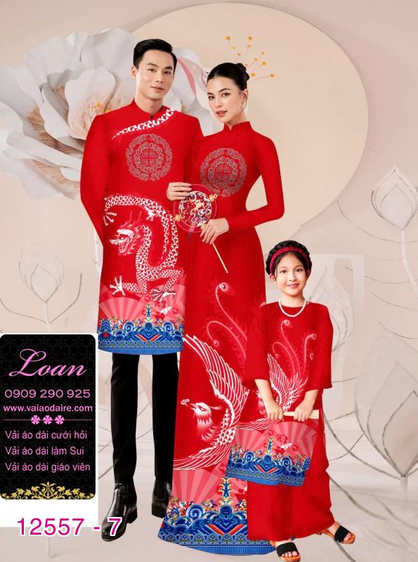 Vải áo dài gia đình  – Họa Tiết Rồng Phượng