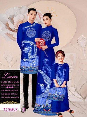 Vải áo dài gia đình  – Họa Tiết Rồng Phượng-CT12557