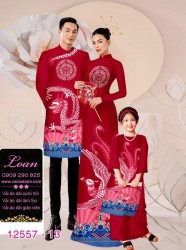 Vải áo dài gia đình  – Họa Tiết Rồng Phượng