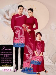 Vải áo dài gia đình  – Họa Tiết Rồng Phượng
