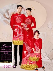 Vải áo dài gia đình  – Họa Tiết Rồng Phượng