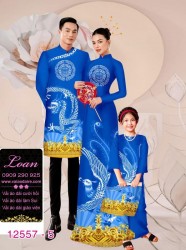Vải áo dài gia đình  – Họa Tiết Rồng Phượng