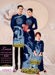 Vải áo dài gia đình  – Họa Tiết Rồng Phượng