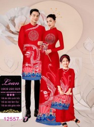 Vải áo dài gia đình  – Họa Tiết Rồng Phượng