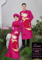 Vải áo dài cặp đôi - họa tiết chữ hỷ