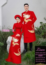 Vải áo dài cặp đôi - họa tiết chữ hỷ