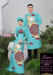 Vải áo dài cặp đôi - họa tiết chữ hỷ