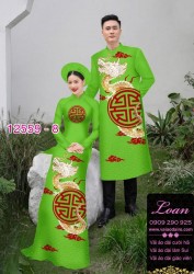 Vải áo dài cặp đôi - họa tiết chữ hỷ