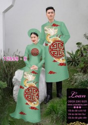 Vải áo dài cặp đôi - họa tiết chữ hỷ