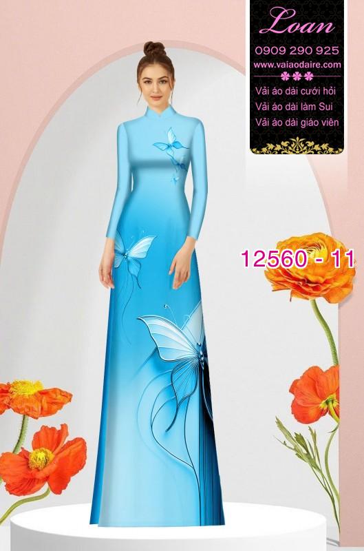 Vải áo dài hình con bươm bướm