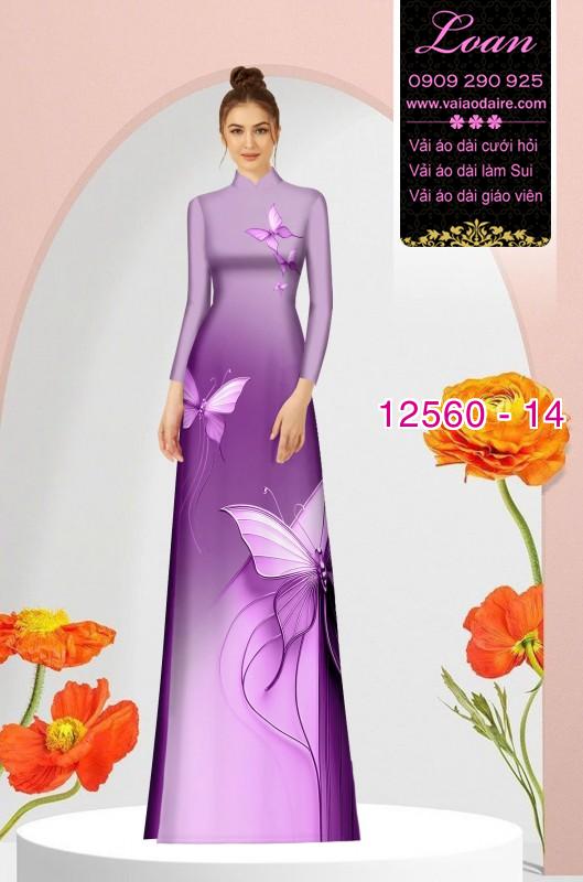 Vải áo dài hình con bươm bướm