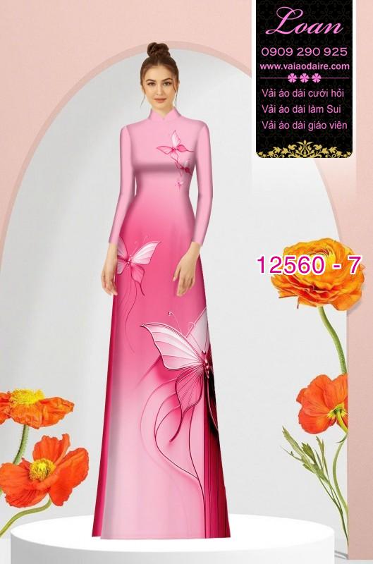 Vải áo dài hình con bươm bướm