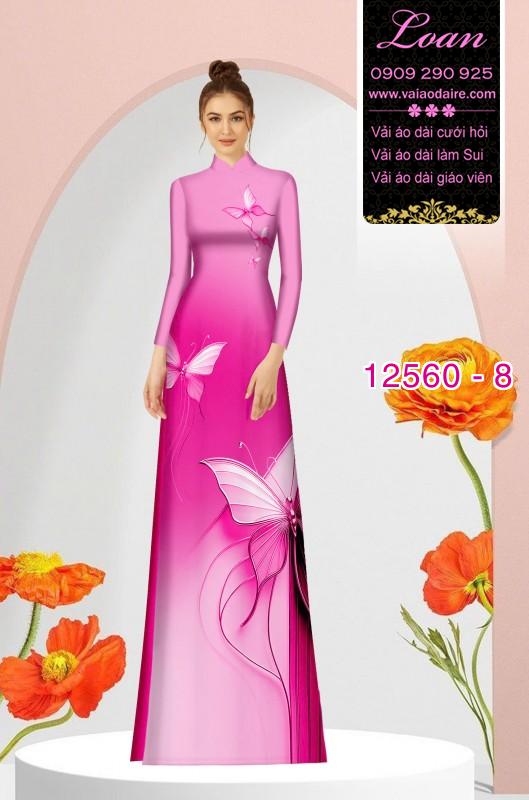 Vải áo dài hình con bươm bướm