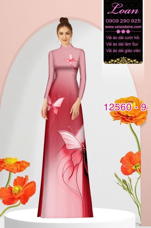 Vải áo dài hình con bươm bướm