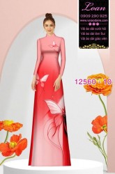 Vải áo dài hình con bươm bướm