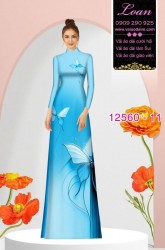 Vải áo dài hình con bươm bướm