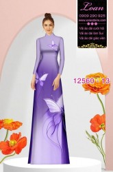 Vải áo dài hình con bươm bướm