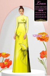 Vải áo dài hình con bươm bướm