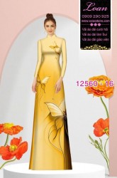 Vải áo dài hình con bươm bướm