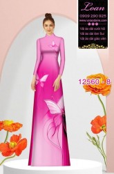 Vải áo dài hình con bươm bướm