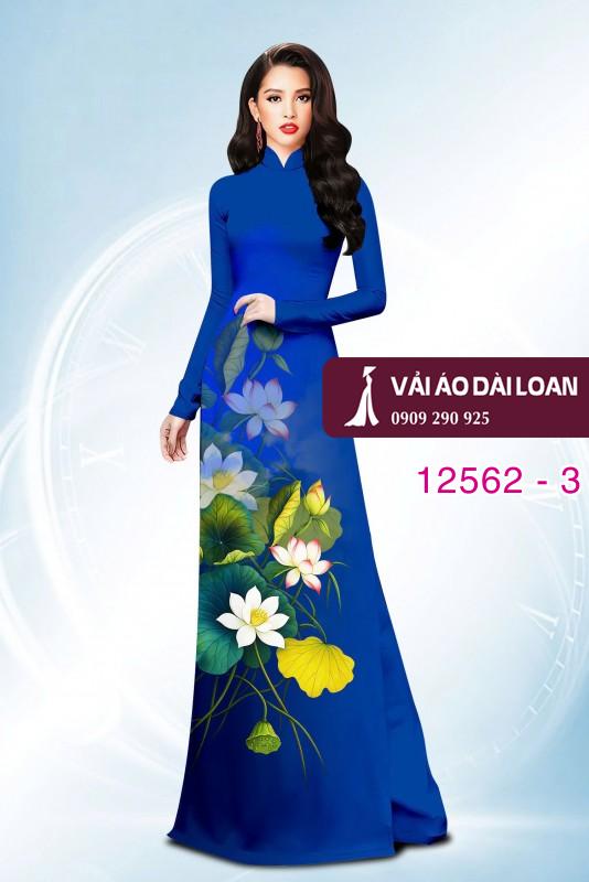 Vải áo dài hoa sen in 3D
