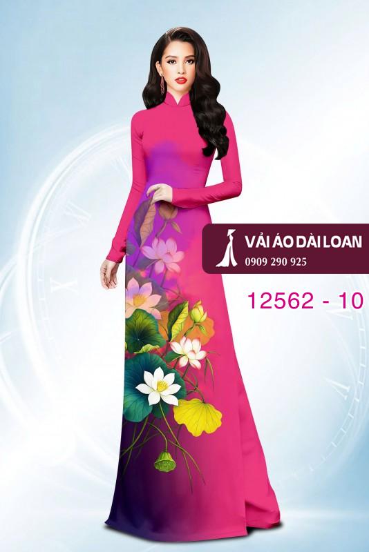 Vải áo dài hoa sen in 3D
