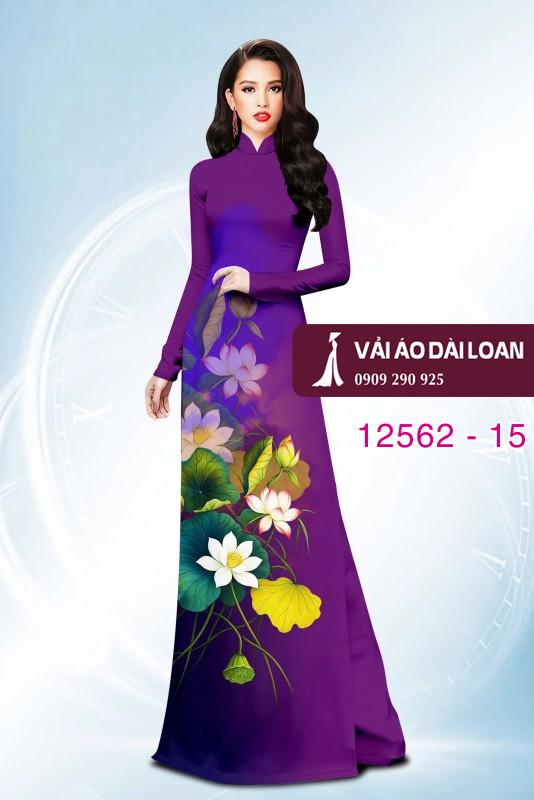 Vải áo dài hoa sen in 3D
