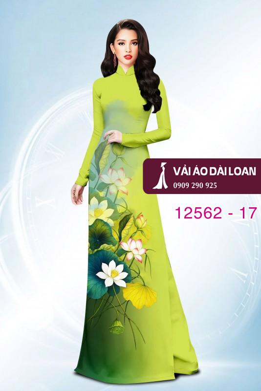 Vải áo dài hoa sen in 3D