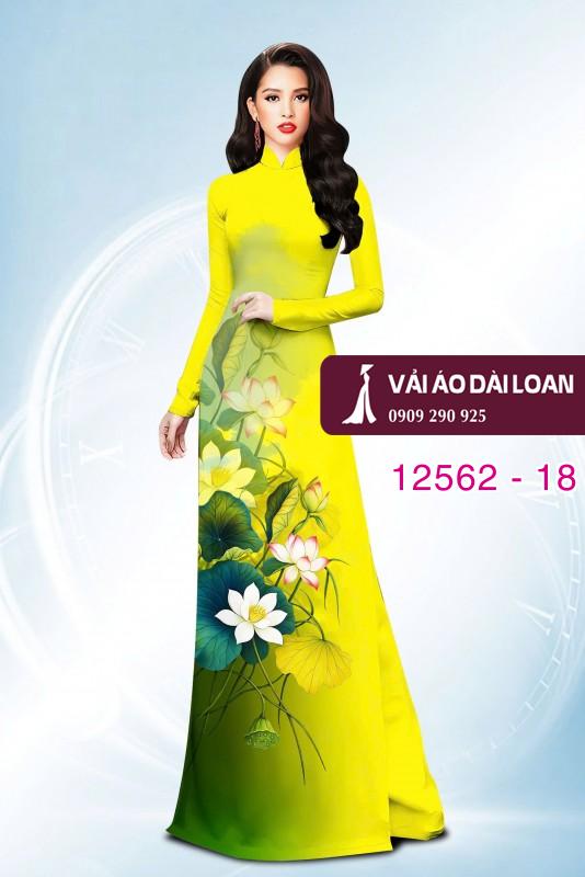 Vải áo dài hoa sen in 3D