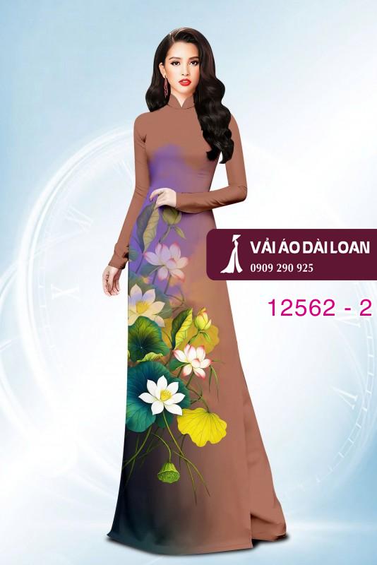 Vải áo dài hoa sen in 3D