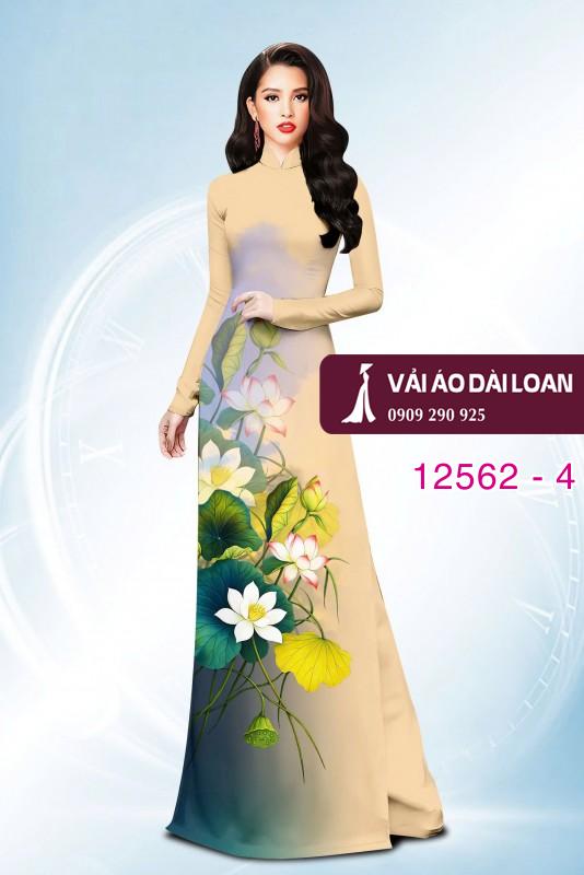 Vải áo dài hoa sen in 3D
