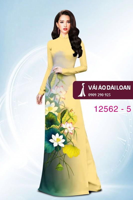 Vải áo dài hoa sen in 3D