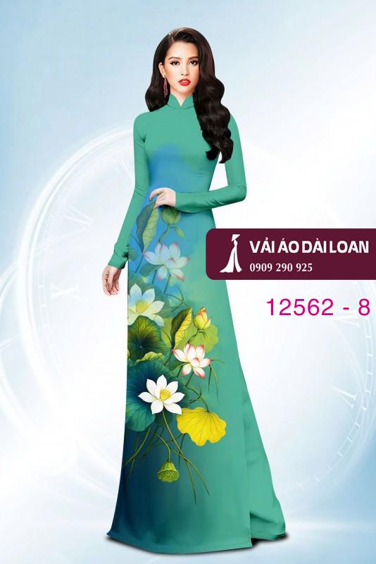 Vải áo dài hoa sen in 3D