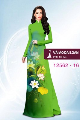 Vải áo dài hoa sen in 3D-DT 12562